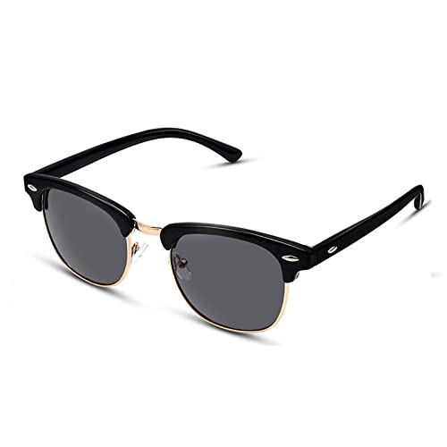 Classic Semi Rimless Polarized Square Sunglasses for Men Women Tortoise/Brown Trendy Rimmed Design for Summer Holiday2