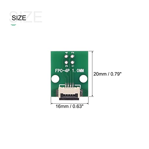 sourcing map 5 Stück FPC FFC Konverter Steckerplatine 4P 1.0mm auf Buchsenseite 0.5mm Rückseit auf DIP 2.54 mm für LCD 3D Drucker DVD TV Laptop Audio