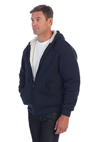 Image of Gioberti Men's Soft Heavyweight Sherpa Lined Fleece Hoodie Jacket
