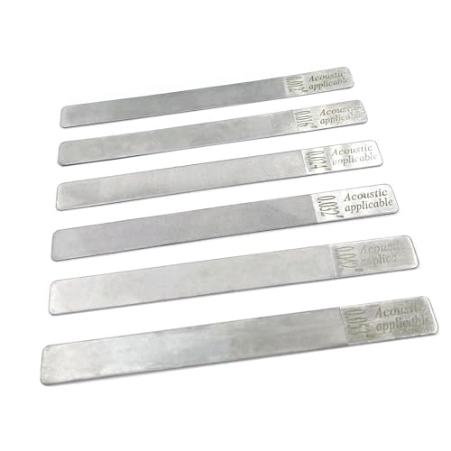 TUOREN 6Pcs Acoustic Guitar Gauged Nut Slotting File Set, 0.012'-0.053' Guitar Nut Files for Light Strings, Luthier Repairing Tool Kit