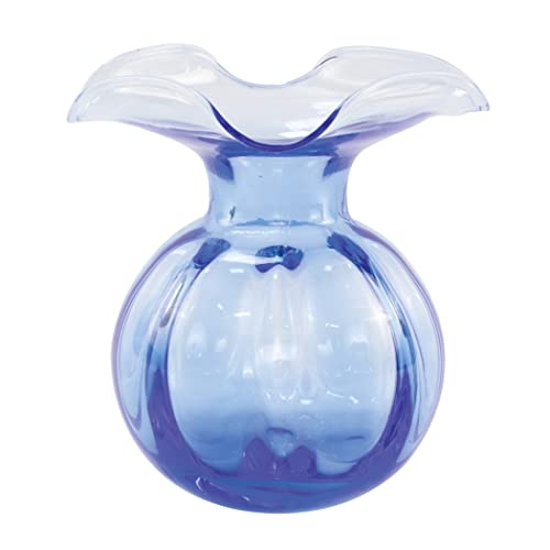 Vietri Hibiscus Collection Italian Mouthblown Glass Vases (Medium Cobalt)