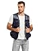 Flygo Men's Fishing Vest Utility Lightweight Outdoor Travel Safari Photo Cargo Vest with 16 pockets mesh Navy Blue S