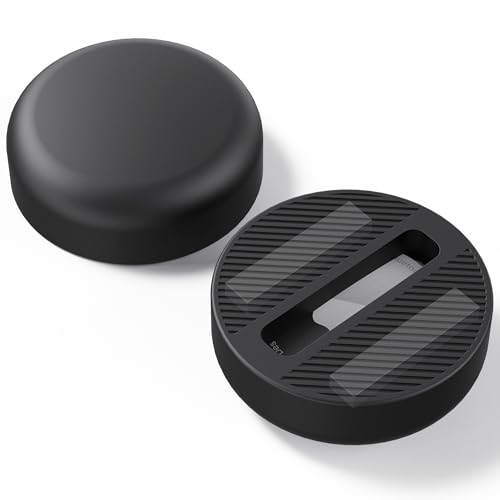 2PC Magnetic Hidden Case for AirTag with Metal Stickers Waterproof Silicone Cover & Mount for Car/Bike/Laptop Metal Surface (Black)