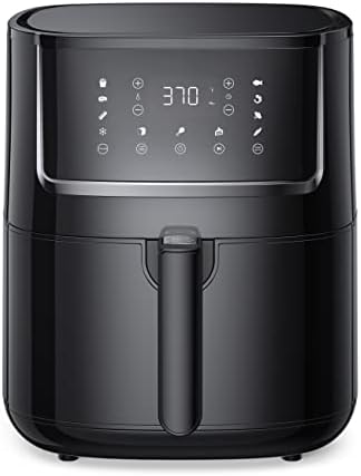 Air Fryer, Large 6 Quart Air Fryers with 50 Recipes for Family, One Touch Setting Small Appliance with 11 Cooking Functions and Voice Reminder, Dishwasher Safe