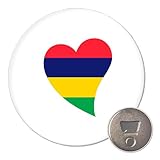 Huuraa Magnet Mauritius Flagge Herz 59mm Kühlschrankmagnet r& Flaschenöffner Geschenkidee