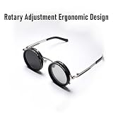 Erchineko Regulowane Przyciemniane Okulary Przeciwsłoneczne, 49 Mm Okrągłe Okulary Polaryzacyjne z Filtrem ND do Aktywności na świeżym Powietrzu