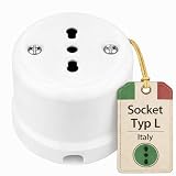 Prise rétro en porcelaine, tout en un, série QR1 blanc, type L italienne