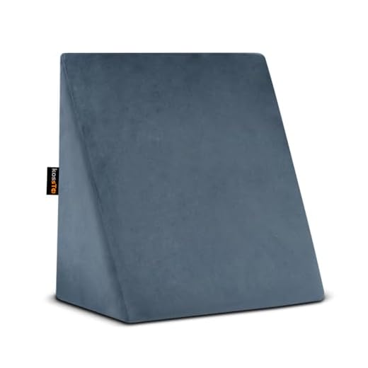 kossto Wedge Cushion | Wedge Pillow Memory Foam for Back Support, Acid Reflux, Snoring, GERD, Leg Elevation, Pregnancy | (18L x 17.5W x 11H Inch) |Velvet (Grey)