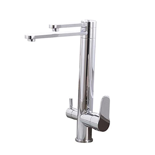Mitigeur de cuisine 3 voies eau chaude froide robinet évier laiton rotatif noir