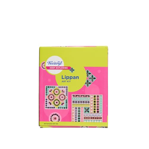 Image of Fevicryl Lippan Mini Art Kit | All-Inclusive DIY Kit with Canvas, Acrylic Colours, Mirror Packet, Mouldit, Brush | for Artists, Students, Hobbyists & Gifting | Ideal for Age 14 +