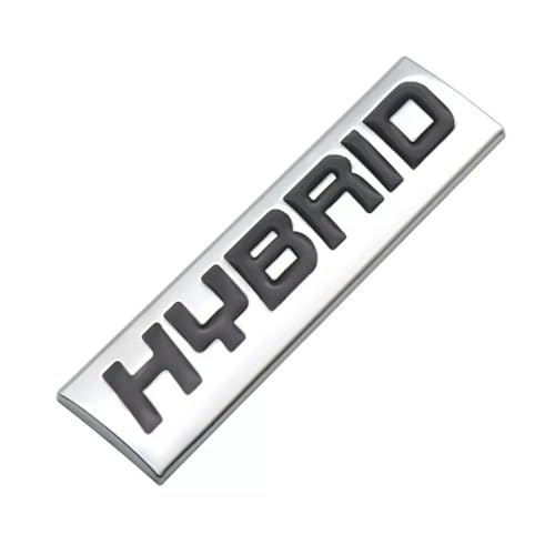 Image of 2PCS Metal Hybrid Left n Right Door Tailgate Emblem 3D Badge Sticker (Silver Black)