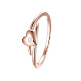 Anillo de boda gótico, anillo de boda en V, regalo único para mujer, H 1/2, Oro rosa de 18 quilates, Diamante