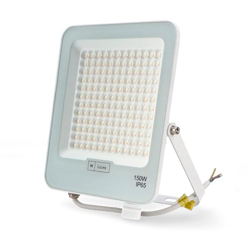M Ledme - Napoli Plus Faretto proiettore LED bianco 150W, protezione IP65, regolabile da luce fredda a calda 2700K-6500K, illuminazione per esterni, per l'uso in giardini, patii, parcheggi