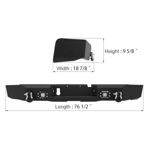 Image of Paramount Automotive 57-0207 Rear Bumper with LED Light Fit for 2010-2018 Dodge Ram 2500