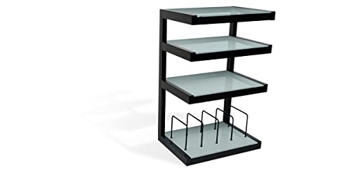 Norstone Esse hi-fi Vinyl Noir satiné verres Dépolis - Meuble Hifi