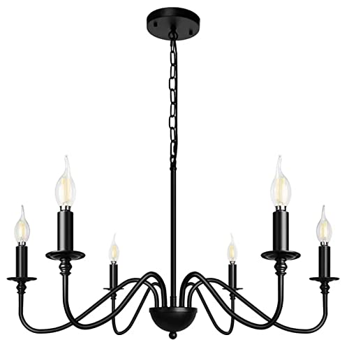 Lustre campagnard français E12 en fer forgé pour décoration de salon et d'entrée
