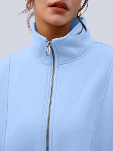 Image of AUTOMET Women's Quarter Zip Oversized Sweatshirt Fleece Mock Neck Pullover
