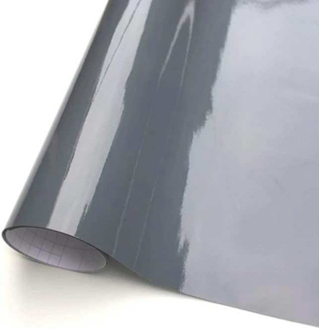 BkWrapping Pellicola Adesiva per Auto Grigio Lucido Canna di Fucile, Pellicola Rivestimento Protezione Adesiva, Car Sticker Wrapping (200cm x 150cm)