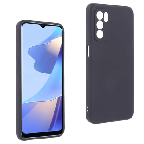 REY Funda Carcasa para OPPO A16 4G - A16s 4G, Anti-Deslizante Negra, Elegante y Ligera, TPU Flexible Premium