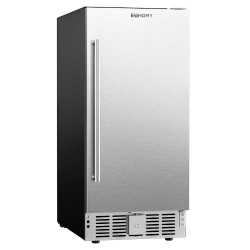 EUHOMY Beverage Refrigerator 15 Inch Under Counter 127 Can Beverage Fridge with Stainless Steel Door Beverage Cooler Built-in and Undercounter Drink Fridge - Soda Cola