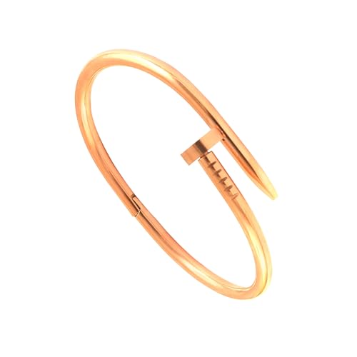Jewar Nail Design Cuff Bangle Bracelet, Modern Twisted Style, Available in Rose Gold, Yellow Gold and Silver Statement Brushed/Hammered/Textured Bracelet for Women & Men3