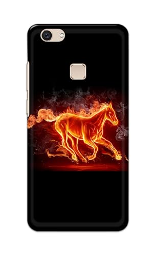 Image of PRINTFIDAA Printed Hard Back Cover Case for Vivo V7+ | Vivo V7 Plus | Vivo Z10 Back Cover (Fiery Horse) -112
