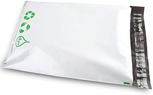 50x Biodegradable Mail Bags Parcel 14"x18" Postage Poly Mailing Bags Eco Environmentally Friendly Large Self Seal Bags White 35.5x45.5cm - Pack of 50