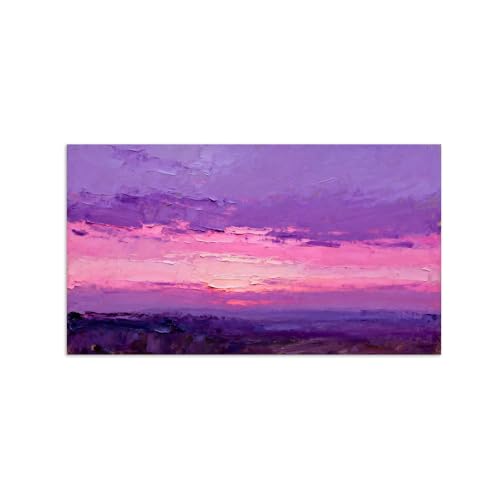 Tableau violet et rose minimaliste 70x125cm pour la decoration du salon
