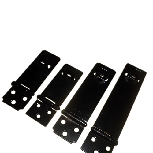 Ciieeo 5pc Iron Lock Buckle Padlock Latch for Doors Gates Sheds Cabinets 5 Inches Black Finish