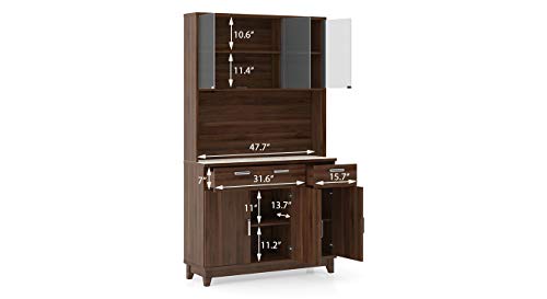 Image of Urban Ladder Alton 6 Door Tall Display Cabinet, Finish - Walnut