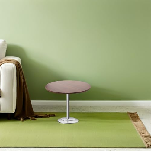 Plateau de table basse rond en noyer solide pour salon chic