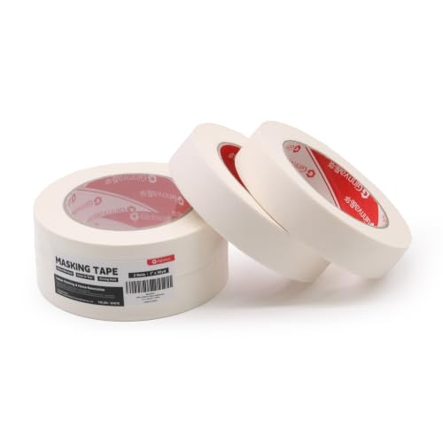 Image of White Masking Tape 1 Inch x 55 Yards, 2 Rolls, Medium-Adhesion, No Residue, Clean Removal, for Painting, Multi-Surface DIY, Arts Crafts, Car Spray