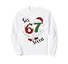 Santa Hands & Hat Six Seven Viral Funny Saying 67 Meme Sweatshirt