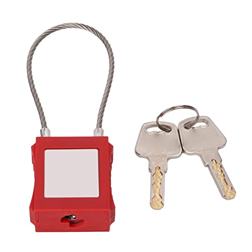 Stainless Steel Cable Lockout Tagout Kit with 85mm Shackle and 2 Copper Keys for Industrial Equipment Maintenance Safety LOTO