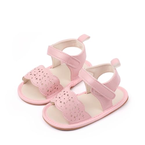 Image of HsdsBebe Baby Girls Sandals Bohemia Flower Bow Soft Sole Toddler First Walkers Beach Summer Shoes
