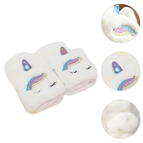 KESYOO Luvas de Meio Dedo para Meninas Luvas Quentes de Inverno Fofas Luvas Flip Top UnicÃ³rnio de N