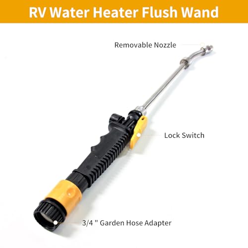 Image of RV Water Heater Tank Rinser RV Anode Rod, Water Heater Flush Wand & Socket Replacement for Suburban, Mor-Flo Water Heaters, Extends The Life of RV Water Heater