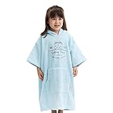 HOMELEVEL Badeponcho für Kinder und Teenager - Poncho Handtuch für Strand Schwimmbad - Surfponcho mit Kapuze - Bademantel für Jungen und Mädchen