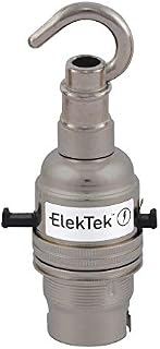 ElekTek Safety Switch Lamp Holder Half Inch with Hook Fitting - Nickel