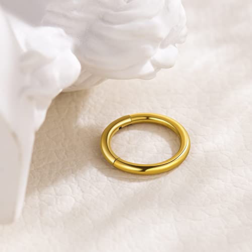 Rosie Olive G23 Titanium Nose Ring Gold Cartilage Earring Hoop Daith Helix Conch Piercing Jewelry For Women Girls (16G(1.2Mm)) #TOP6