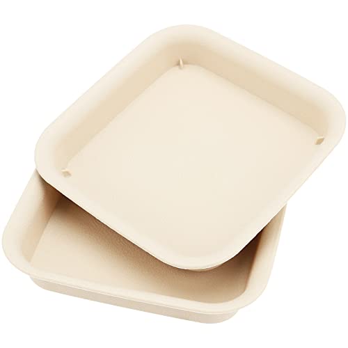 Muklei 15 Pack 6 Inch Square Resin Plant Saucer, Heavy Duty Thick Plant Saucer Plastic Drip Tray For Outdoor And Indoor Plants, Beige #TOP5