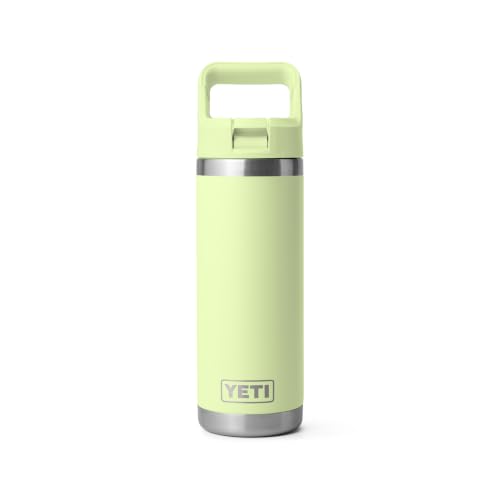 Image of YETI Rambler 18 oz Bottle, Vacuum Insulated, Stainless Steel with Color Matching Straw Cap, Grasshopper