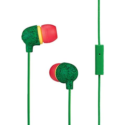 House of Marley Little Bird In-Ear Headphones, In-Line Microphone Control Earphones, Noise Isolating 9 mm Driver, Earbuds Included in 2 Sizes for Lasting Comfort, Sustainably Crafted Sound- Rasta Cover