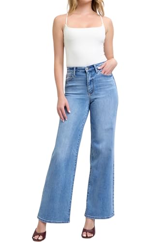 Judy Blue High Waist Vintage Wash Retro Wide Leg, Inseam 33"2
