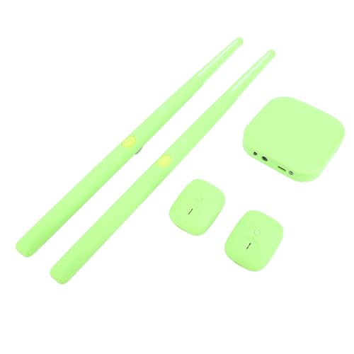 電動エアードラムスティックセット、バーチャルエアドラムキット、3Dモーションセンサー技術搭載エアードラムキット、カラフルなライトエフェクト、初心者、子供、大人のためのワイヤレスポータブルドラムキット(ブルー) (緑)