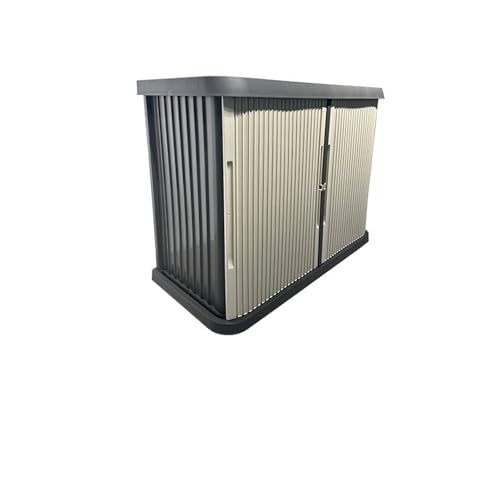 ZXZMX 収納ボックス 屋外収納ボックス ロック可能 防雨 日よけ 防風 油圧ロッド付き 大容量 耐荷重100kg 環境に優しいPP素材 省スペース シンプル モダン 通気性 最大容量150L 屋外 中庭 バルコニー 芝生に最適(白D)