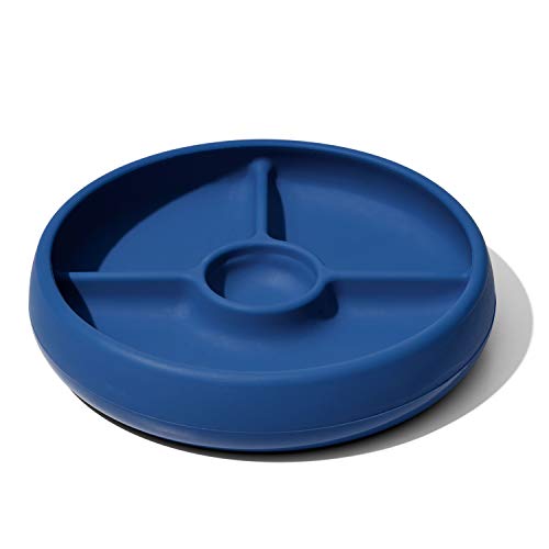 OXO Tot Silicone Divided Plate Navy, 6.8x1.3 Inch (Pack of 1)