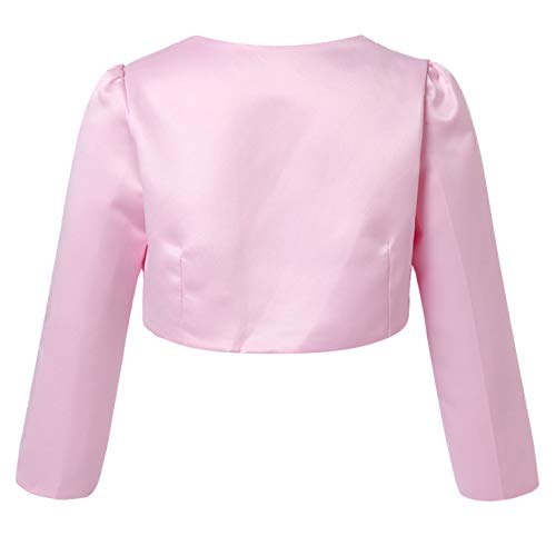 renvena Kids Girls Solid Embroidered Cardigan Sweater Flower Wedding Party Shrug Bolero Dress Cover Up Jacket2