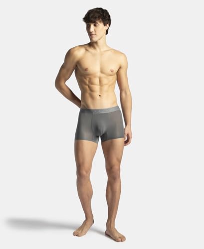 Image of Jockey IC44 Men's Tactouch Microfiber Elastane Stretch Seamfree Bonding Solid Trunk with Internal Breathable Mesh Grey XL