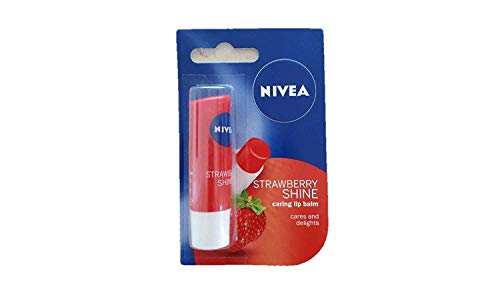 NIVEA Strawberry Shine - Caring Lip Balm (Pack of 2)
